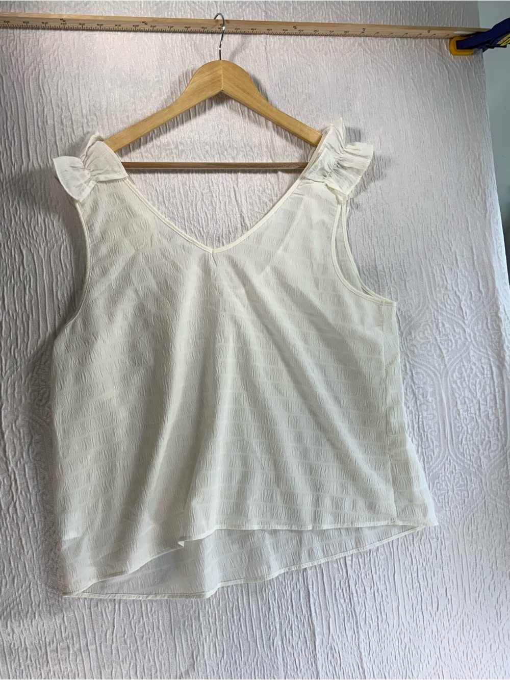 Lily Star Cream Ruffle Shoulder V-Neck Camisole - Picture 3 of 3